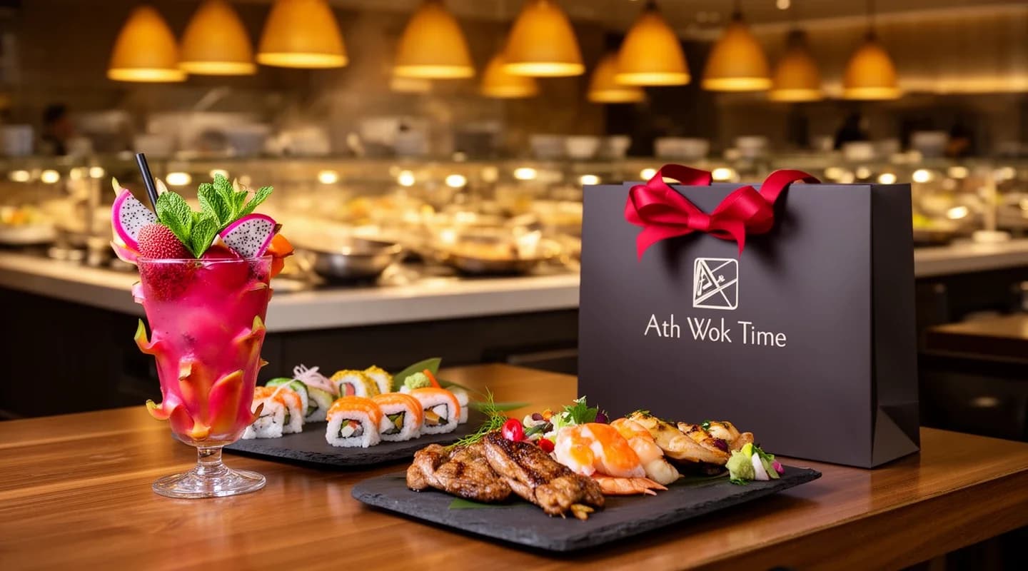 Gratis cocktail of 50% korting op het buffet.